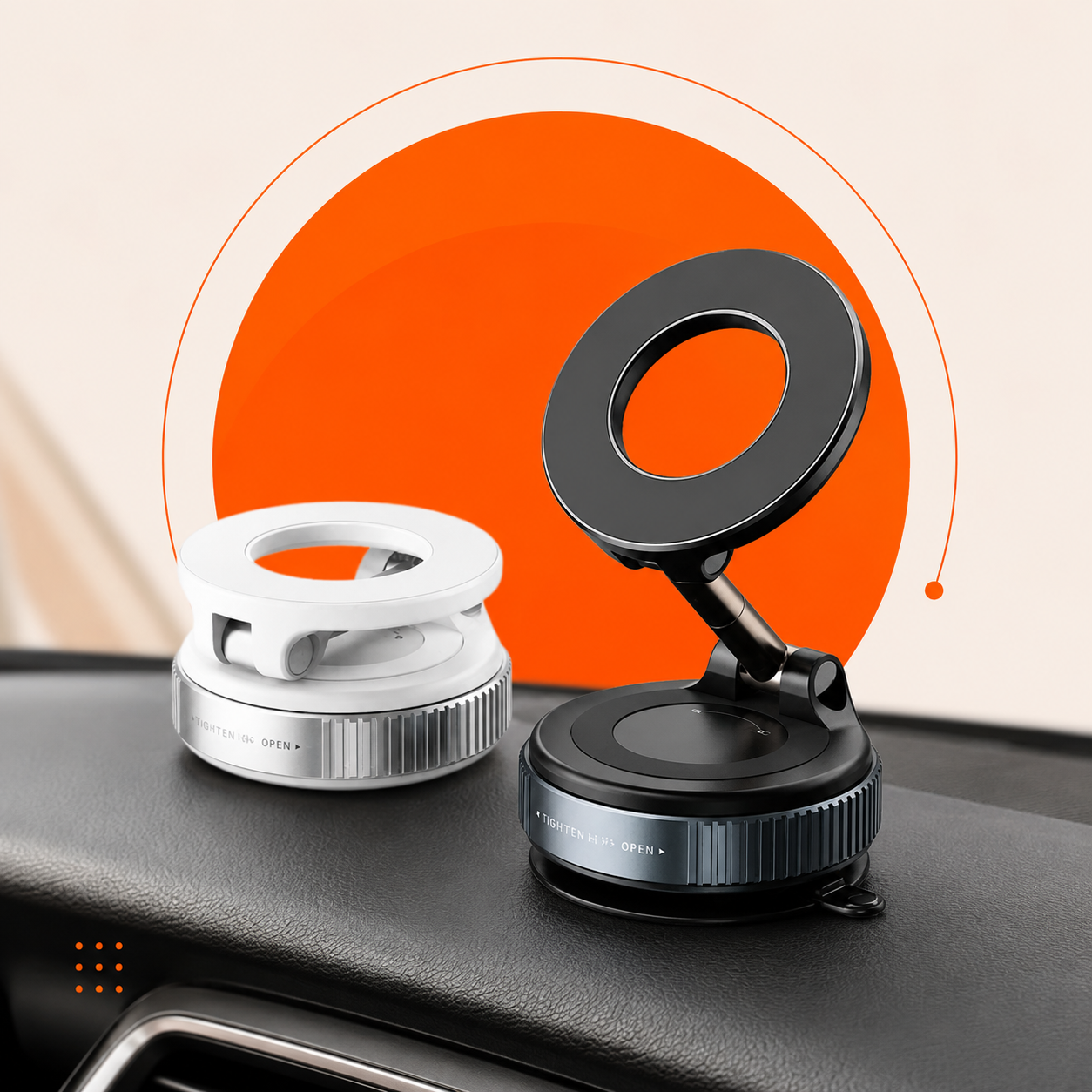 Magnetic Car Phone Holder 360 Degree Rotation Vacuum | Strong Suction Holder for Mobile PhoneCar
