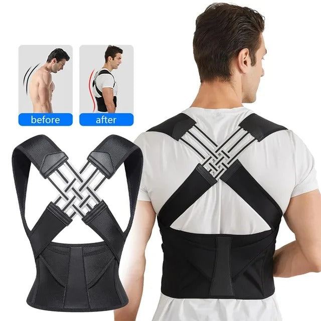Posture Back Brace Adjustable Back Support Strap to Prevent Spinal Distortion and Hunchback Suitable for Men and Women