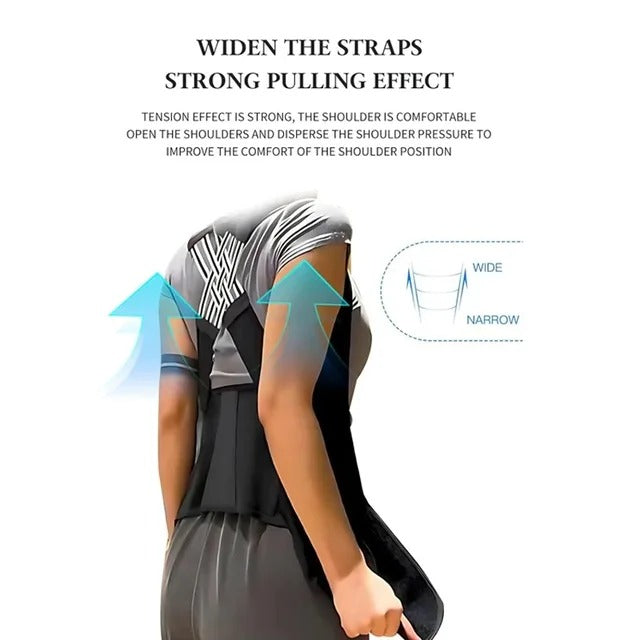 Posture Back Brace Adjustable Back Support Strap to Prevent Spinal Distortion and Hunchback Suitable for Men and Women