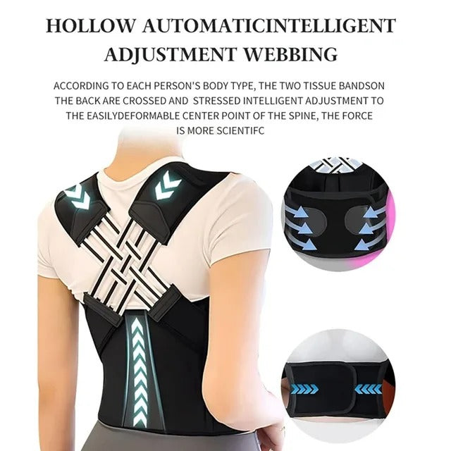 Posture Back Brace Adjustable Back Support Strap to Prevent Spinal Distortion and Hunchback Suitable for Men and Women