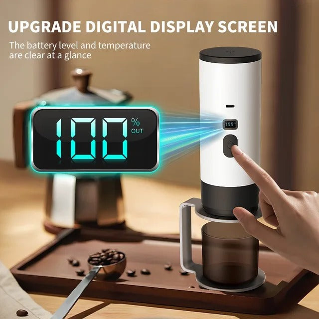 Portable Coffee Machine Wireless 3-in-1 for Ground Nespresso DolceGusto Capsule 15Bar 7800mAh Digital Display