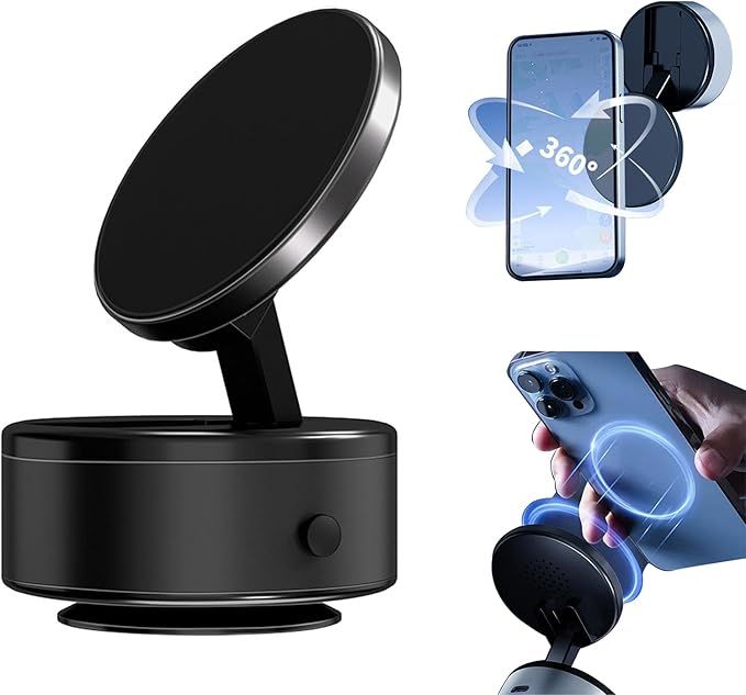 Magnetic Car Phone Holder 360 Degree Rotation Vacuum Adsorption Strong Suction Holder for Mobile PhoneCar